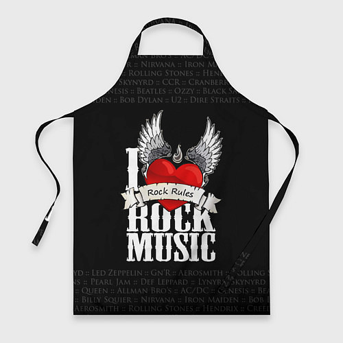 Фартук I Love Rock Music / 3D-принт – фото 1