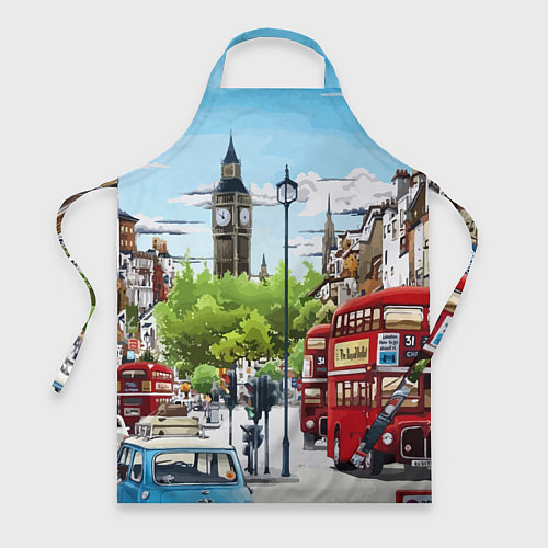 Фартук Улицы Лондона -Big Ben / 3D-принт – фото 1