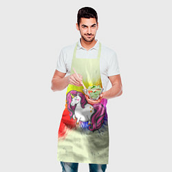 Фартук кулинарный Радужный Единорог, цвет: 3D-принт — фото 2
