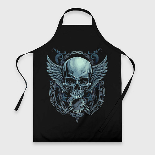 Фартук Череп с крыльями и цепями / 3D-принт – фото 1