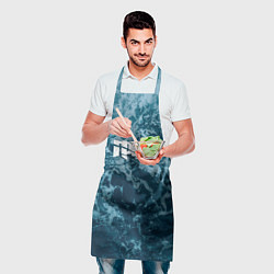 Фартук кулинарный Грот: Синий мрамор, цвет: 3D-принт — фото 2