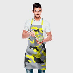 Фартук кулинарный Yellow & Grey Camouflage, цвет: 3D-принт — фото 2