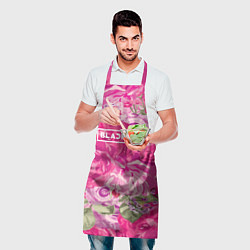Фартук кулинарный Black Pink: Abstract Flowers, цвет: 3D-принт — фото 2