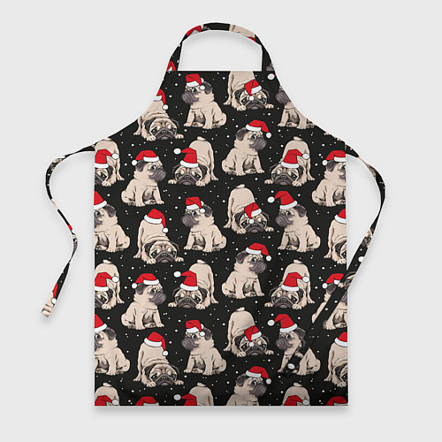 Фартук Новогодние мопсы / 3D-принт – фото 1
