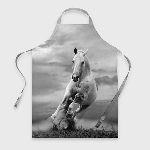 Фартук Белая лошадь в степи / 3D-принт – фото 1
