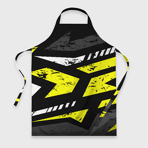 Фартук Black yellow abstract sport style / 3D-принт – фото 1