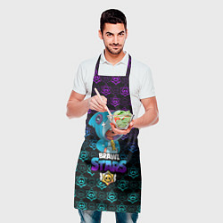 Фартук кулинарный Brawl stars leon shark, цвет: 3D-принт — фото 2