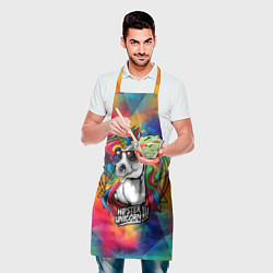 Фартук кулинарный Единорог хипстер, цвет: 3D-принт — фото 2