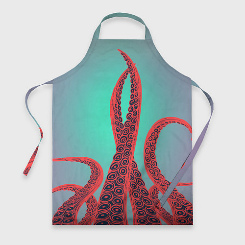 Фартук Красные щупальца осминога / 3D-принт – фото 1