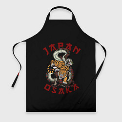 Фартук кулинарный Японский Тигр иероглиф сзади, цвет: 3D-принт