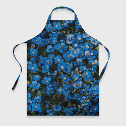 Фартук кулинарный Поле синих цветов фиалки лето, цвет: 3D-принт