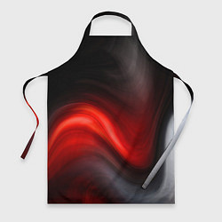 Фартук кулинарный BLACK RED WAVES АБСТРАКЦИЯ, цвет: 3D-принт