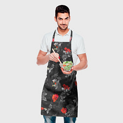 Фартук кулинарный Красные цветы, цвет: 3D-принт — фото 2