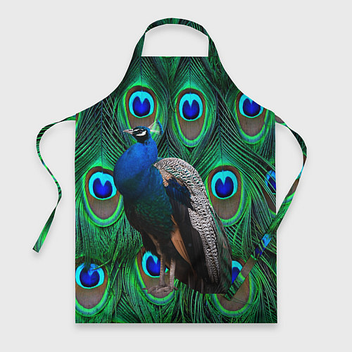 Фартук Павлин на фоне своих перьев / 3D-принт – фото 1