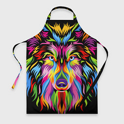 Фартук кулинарный Neon wolf, цвет: 3D-принт