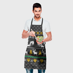 Фартук кулинарный Pornhub свитер с оленями, цвет: 3D-принт — фото 2