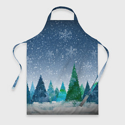 Фартук кулинарный Снежинки в лесу, цвет: 3D-принт