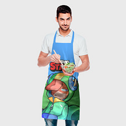 Фартук кулинарный Бравл старс Леон, цвет: 3D-принт — фото 2