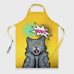 Фартук кулинарный Pop Art Cat Wow, цвет: 3D-принт