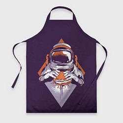 Фартук кулинарный Космонавт ест бургер, цвет: 3D-принт