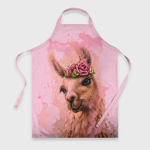 Фартук Лама с цветами / 3D-принт – фото 1