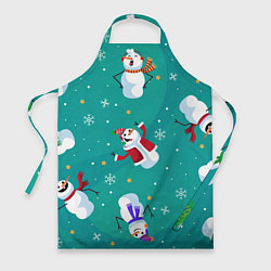 Фартук кулинарный РазНые Снеговики, цвет: 3D-принт