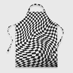 Фартук кулинарный Черно-белая клетка Black and white squares, цвет: 3D-принт