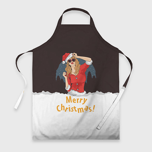 Фартук Снегурка Merry Christmas / 3D-принт – фото 1