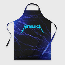 Фартук кулинарный METALLICA BLUE FLASH МЕТАЛЛИКА СИНИЕ МОЛНИИ, цвет: 3D-принт