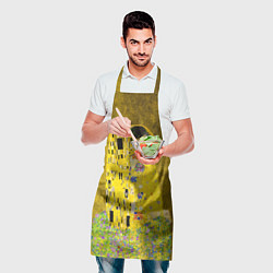 Фартук кулинарный Влюблённые поцелуй художник Климт, цвет: 3D-принт — фото 2