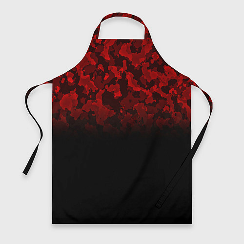 Фартук BLACK RED CAMO RED MILLITARY / 3D-принт – фото 1