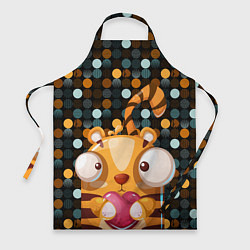 Фартук кулинарный Крейзи тигр с сердцем, цвет: 3D-принт