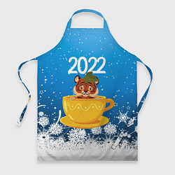 Фартук кулинарный Тигр в кружке Новый год 2022, цвет: 3D-принт
