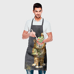 Фартук кулинарный Полосатый кот на асфальте, цвет: 3D-принт — фото 2