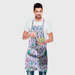 Фартук кулинарный Сиреневые сердечки, цвет: 3D-принт — фото 2