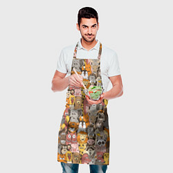 Фартук кулинарный Зоопарк разные звери, цвет: 3D-принт — фото 2