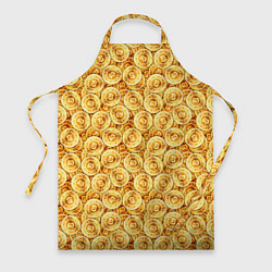Фартук кулинарный Золотые Биткоины, цвет: 3D-принт