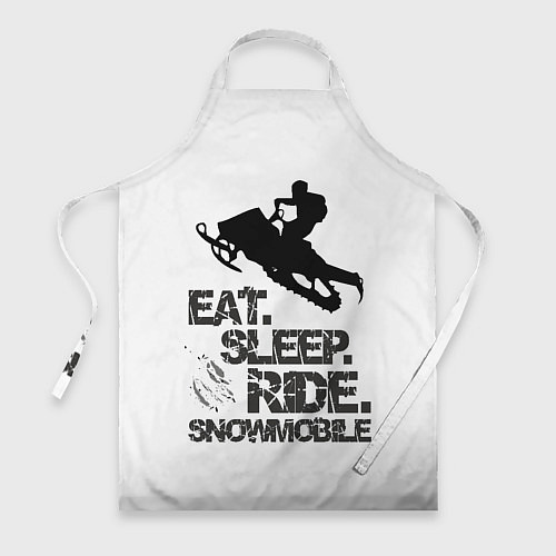 Фартук EAT SLEEP RIDE SNOWMOBILE / 3D-принт – фото 1