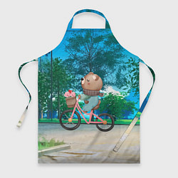 Фартук кулинарный Медведь на велосипеде, цвет: 3D-принт
