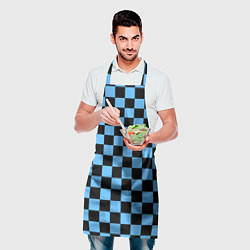 Фартук кулинарный Шахматная доска Синяя, цвет: 3D-принт — фото 2