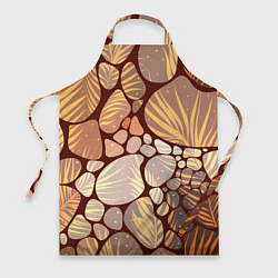 Фартук кулинарный Коричнево-бежевые пастельные камушки с яркими паль, цвет: 3D-принт