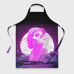 Фартук кулинарный Vaporwave Skull Психоделика, цвет: 3D-принт