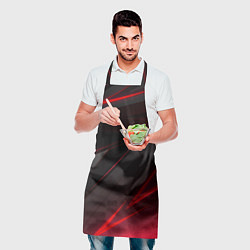 Фартук кулинарный Красно-черный фон, цвет: 3D-принт — фото 2