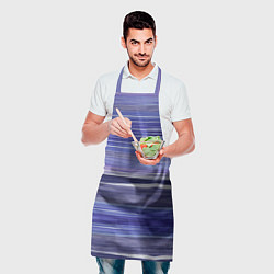 Фартук кулинарный Абстрактный синий полосатый узор, цвет: 3D-принт — фото 2