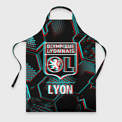 Фартук Lyon FC в стиле Glitch на темном фоне