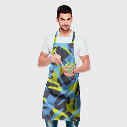 Фартук кулинарный Сине-салатовая абстракция, цвет: 3D-принт — фото 2