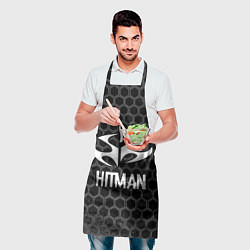 Фартук кулинарный Hitman Glitch на темном фоне, цвет: 3D-принт — фото 2