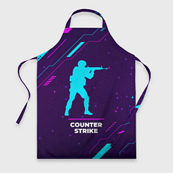 Фартук кулинарный Символ Counter Strike в неоновых цветах на темном, цвет: 3D-принт