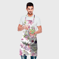Фартук кулинарный Летний красочный паттерн из цветков розы и ягод еж, цвет: 3D-принт — фото 2