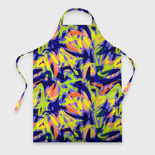 Фартук Пятнистый желто-фиолетовый узор / 3D-принт – фото 1